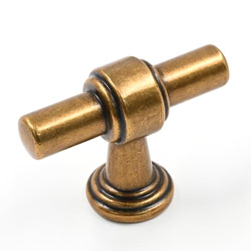 Coinkoly 10 Pack 1"(25mm) Antique Brass Cabinet Knobs for Cabinets and Drawers Kitchen Vintage Cabinet Hardware Dresser Knobs CK0081