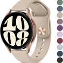 Meliya Bands Compatible with Samsung Galaxy Watch 6 40mm 44mm / Watch 6 Classic Band 43mm 47mm, 20mm Soft Silicone Sport Replacement Strap for Galaxy Watch 6 Band Women Men (Milk Tea)