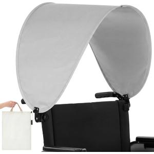 Wheelchair Umbrella Canopy with Adjustable Clamp Sun Shade Rain Cover Wheelchair Accessory Sun Protection for Manual and Electric Wheelchairs Outdoor
