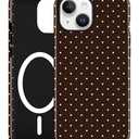 Aitipy Magnetic Polka Dot Phone Case for iPhone 14 Pro, Compatible with MagSafe, Cute Brown Polka Dots Aesthetic Soft TPU and Hard PC Shockproof Protective Phone Cover for Women Girls-Shiny