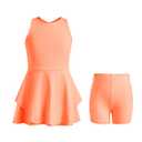 Handfrog Kids Girls Tennis Golf Dress Outfit Sleeveless Dress with Shorts Pockets 2 Piece Sport Athletic Sets Pink (Pink)