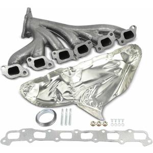 A-Premium Exhaust Manifold W/Gasket, Studs, Nuts, Bolts, Washers & Heat Shield [6Cyl 4.2L] Compatible with Chevrolet, GMC, Isuzu & Saab - Trailblazer Envoy 9-7x 2008-2009, Ascender 2008