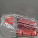 JUXYES 4-Tiers Stack Carry Storage Box With 2 Divided Tray, Transparent Stackable Storage Bin With Handle Lid Latching Storage Container for School & Office Supplies, Red