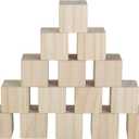 2 Inch Wood Cubes for Crafts - Set of 15 - Large Lightweight Wooden Blocks with Sanded Smooth Surface for Photo Blocks, Crafts, Art Supplies, Puzzle Projects and More - Great Toys for Kids