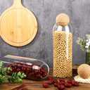 2 Piece Cork Glass Jars with Cork Lid Storage Jar Container with Ball Round Bottles Canisters with Airtight Seal Wooden Lid(1300 ML)