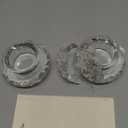 Crystal Tealight Candle Holders, Handmade Cut Crystal Candle Holder Banquet Decorations for Home 3.2" Diameter x 1.6" High Set of 2