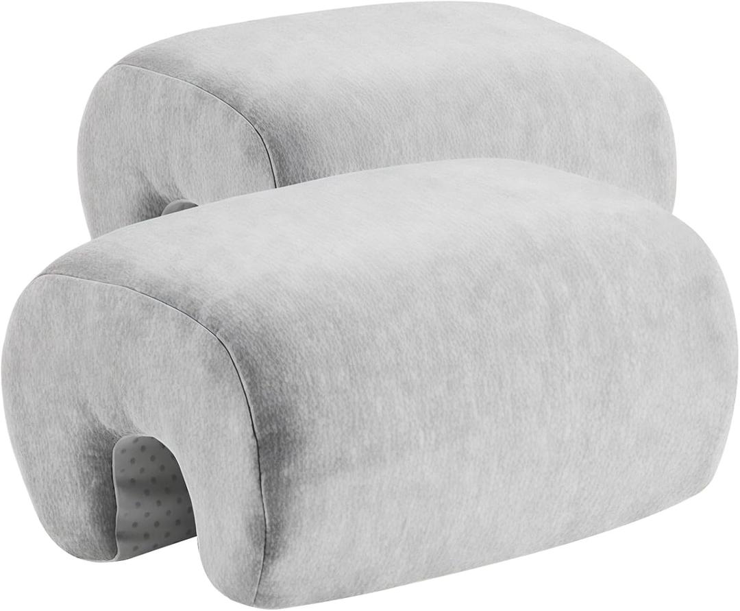 2 Pcs Office Chair Armrest Pads, Memory Foam Elbow Support, 7.9 x 5.7 x 3.9 in Ergonomic Design Arm Rest Heightening Pad, Non-Slip Bottom, Gray
