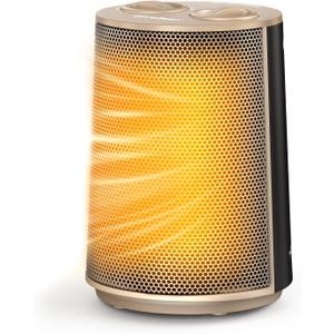 GiveBest Portable Space Heater  1500W Quiet & Energy Efficient Overheat & Tip-Over Protection, Fast Heating PTC Technology, Ideal for Bedroom, Office & Desk Use, Gold