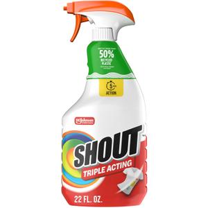 Shout Active Enzyme Laundry Stain Remover Spray, Triple-Acting Formula Clings, Penetrates, and Lifts 100+ Types of Everyday Stains - Prewash Spray 22oz