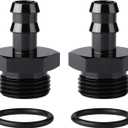 12AN -12 ORB Male to 1/2 Hose Barb Straight Fitting Adapter Aluminum Black 2PCS