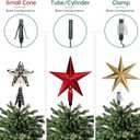 HarcoHome Christmas Tree Topper Holder - Heavy-Duty Metal Twist On Tree Topper Supporter for Your Tree Toppers, Tree Topper Stabilizer Fits Most Tree Sizes, Secure Lock for Treetop Ornaments (Green)