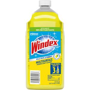 Windex Refill Multipurpose Disinfectant Cleaner Spray, Bottle Made from 100% Recycled Plastic, Surface Cleaning Spray, Citrus Fresh Scent, 2L (67.6 Fl Oz)