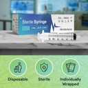 60 ml Syringe without Needle - 5 Pack of Individually Wrapped Disposable Syringes - Good for Medical, Scientific Lab, Home Use, and More - Sterile Luer Lock Syringes