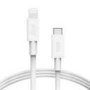PureGear USB C to Lightning Cable, Apple MFi Certified Charging Data Sync Cable Support Power Delivery and Type C Chargers for iPhone 14,14ProMax,13,13Pro,12,11,Xs,XR, AirPods Pro, iPad, White (6 FT)