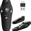 Presentation Remote Clicker, USB A & USB C Wireless Presenter for PowerPoint Presentation Remote, RF 2.4GHz Slide Advancer for Mac, Keynote, Computer, Laptop