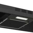Under Cabinet Range Hood 30 inch, Ducted/Ductless Convertible Kitchen Stove Hood, Stainless Steel Vent Hood w/Rocker Button Control, 2 Speeds Exhaust Fan, 280CFM, Black