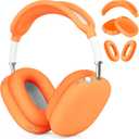 Case for Airpods Max Headphones, Ear Pad Case Cover/Ear Cups Co ver/Headband for AirPods Max (USB-C/Lightning)(2024/2020), Silicone for Apple Airpod Max, Accessories Cases(Vibrant Orange)