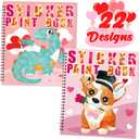 90shine 2PCS Valentine's Day Gifts for Kids Sticker Books - Valentines Crafts Ages 4-8 Create 22 Pictures