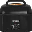 28 Quart Electric Roaster Oven with Visible & Self-Basting Lid, Large Turkey Roaster with Defrost Warm Function, Adjustable Temperature, Removable Pan Rack, Stainless Steel, Black, 28QT