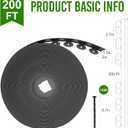 Landscape Edging 1.5 Inch Tall 200FT with 240 Stakes, Ribbed Garden Edging