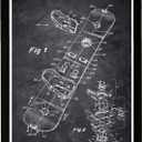 Wynwood Studio Sports and Teams Framed Wall Art Prints 2003 Chalkboard' Snowboard Home Dcor, 13" x 19", Black, White