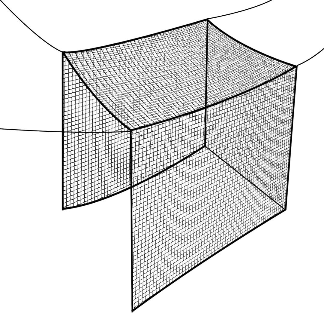 Golf Net, Golf Batting Cage Netting Golfs Practice Nets, 10 x 10ft x 10ft Ports Practice Barrier, Heavy Duty Ball Netting for Backyard (black)