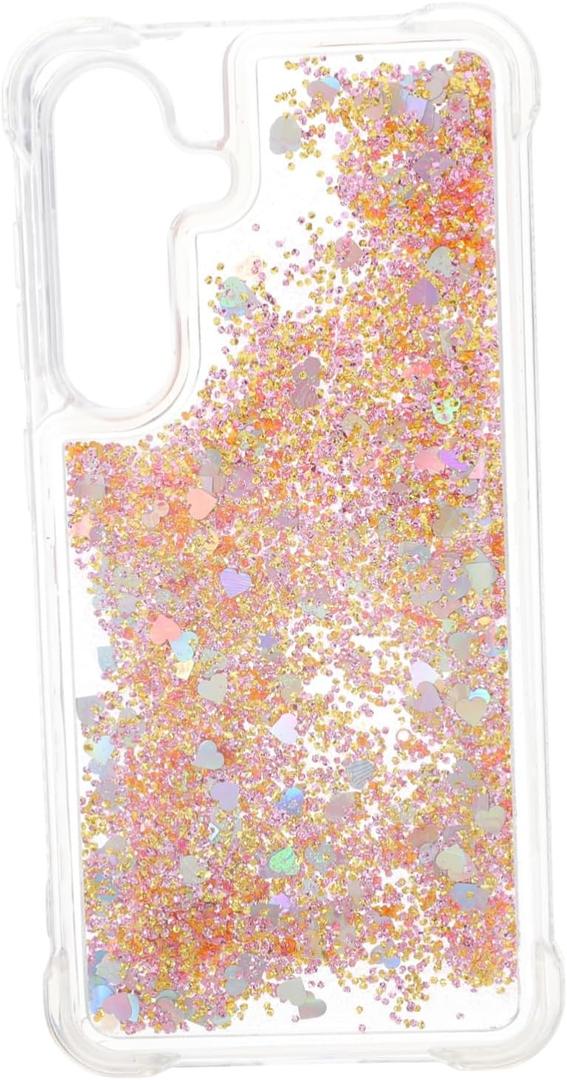 Gadpiparty Quicksand Phone Case for Shockproof TPU Protective Cover for Women Four Corner Drop Protection Easy Installation Stylish Glitter Design (Golden)