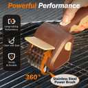 Electric Grill Brush for Outdoor Grill, Cordless Electric Grill Cleaner, Rechargeable Grill Cleaning Stainless Steel Brush, Grill Scraper, BBQ Accessories Brown