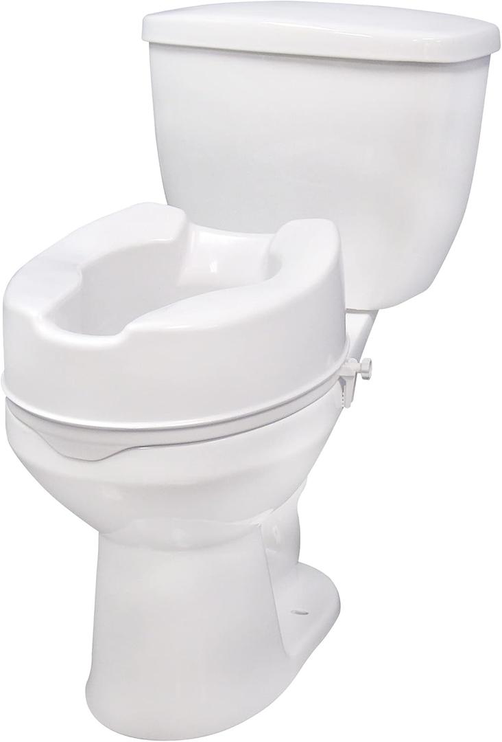 Drive Medical 12066 Premium Raised Toilet Seat, Standard Seat, White