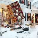 Winter Christmas House Flag 28x40 Inch Double Sided Outside, Welcome Dried Flowers Pine Cone Branch Red Berry Cotton Xmas Holiday Outdoor Seasonal Garden Yard Decoration