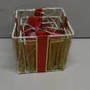 DomKom Set of 3 Christmas Lighted Gift Boxes, 140 LED Lights Nesting Present Boxes, Metal Frame Gift Box with Golden Ball Ornament, for Xmas Tree Indoor Outdoor Holiday Decorations