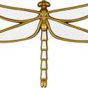Decorative Golden Dragonfly Wall Mirror, Plastic Frame with Mirrored Wings (12.4 x 9.3 inches)