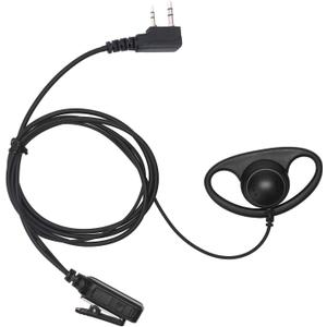 Earpiece Surveillance Kit Compatible with BaoFeng, BTECH, Kenwood Walkie Talkie with PTT Mic Headset Accessories (D-Shaped)