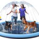 67inch Dog Splash Pad Non-Slip,Medium Pet Dogs Cool Sprinkler Pool Heavy Duty Splash Pads for Kiddie Baby Wading Pool Summer Outdoor Play Water Fun Toy Gift Easy to Use/Clean (Blue)