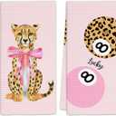 Pink Leopard Decor Hand Towels Set of 2 - Trendy Pink Preppy Leopard 8 Ball Kitchen Towels, Coquette Bow Cheetah Decor Hand Towel for Bathroom Kitchen, Preppy Coquette Bathroom Decor(16x24Inch)