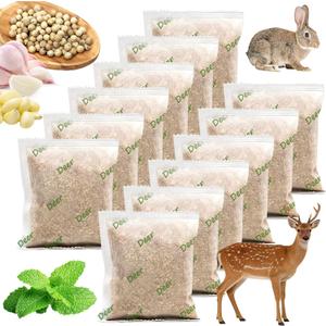12 Pack Natural Deer Pouches, Deer Rabbit Repellent Pouches for Plant Tree Outdoor Yard Garden House | Long-Lasting Protection | Safe for Dogs and Children