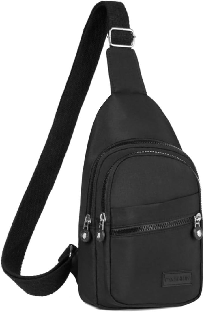 BAOU Small Sling Backpack Crossbody Sling Bag for Women, Chest Bag Daypack Fanny Pack Cross Body Bag for Travel Hiking Outdoors - Black