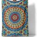 Mandala Blanket Gifts, Soft Flannel Throw Blanket for Couch, Bed, Travel, Living Room & Home Decor, Cozy Lightweight Warm Fluffy Fuzzy Blankets for Adults Kids Girls Boys(60x50 Inch, Mandala)