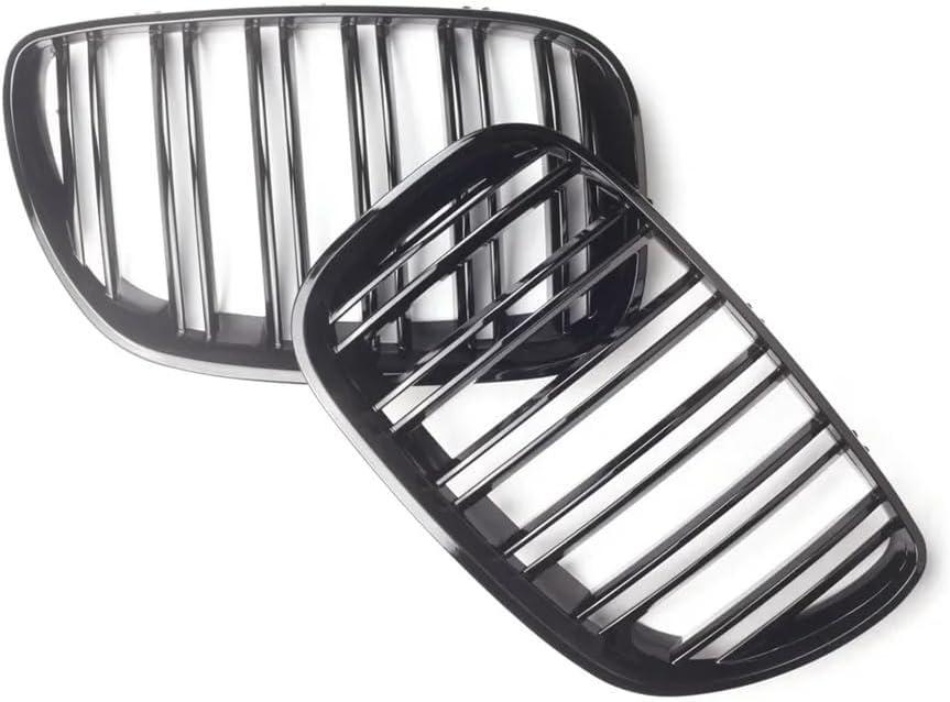 Honeycomb Fog Light Grill Gloss Black Double Line Style Front Upper Grilles FOR X5 E53 SUV 2004-2006 Sport 4D LCI Grill Accessories