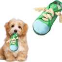 vocheer Dog Chew Toy, Dog Toys to Keep Them Busy Durable Teething Shoe Interactive Squeaky Puppy Toy,Small,Medium Breze, Machine Washable(Green)