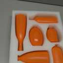 Matte Orange Vase Set of 6 - Bud Vases in Bulk, Modern Minimalist Flower Vases for Home Decor, Ceramic Mantle Vase Set, Rustic & Boho Centerpiece Vases for Entryway Table, Shelf, Living, or Bathroom