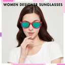 FancyPink Retro Mirrored Polarized Sunglasses for Women w UV400 Protection