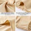 EIGGAM Tummy Control Underwear Soft High Waisted underwear Full Coverage Briefs Breathable Postpartum Cotton Womens Panties (L)