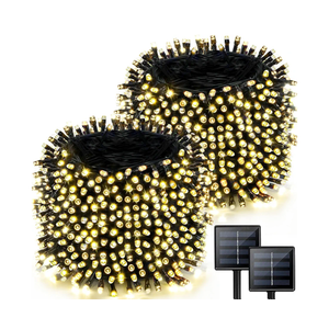 2 Pack Solar String Lights for Outside, 170 FT 480 LED Solar String Lights Outdoor with 8 Modes & Memory Function, Super Long Waterproof Solar Chrismas Lights for Tree Party Decorations (Cool White)