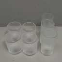 Ribbed Drinking Glasses 7 pcs, Glassware, Tumbler Glasses Cup Set for Wedding, Party, Christmas Gift, Clear