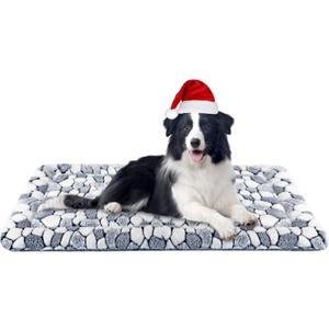 VANKEAN Dog Crate Pad Bed Mat Reversible (Warm & Cool), Soft Pet Sleeping Mat Dog Bed for Crate Suitable for Small to XX-Large Dogs and Cats, Machine Washable Crate Beds, Grey Stone Pattern