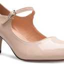Womens Classic Low Mid Heels Mary Jane Pumps - Adorable Round Toe Vintage Retro Shoes (10, Nude Patent)