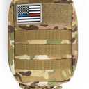 Durable Multicam Tactical MOLLE Pouch with Integrated Thin Line First Responder Patch