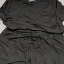 Trendy Queen 2 Piece Matching Summer Sweatsuit Lounge Set Womens Wide Leg Pants Side Ruching Crop Top Sets, Small