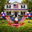 4th of July Decoration Outdoor 250th Anniversary Yard Sign Freedom America Patriotic Eagle Garden Stakes Independence Day Lawn Porch Decor for Home Party Pathway Front Door Yard Patio Decor